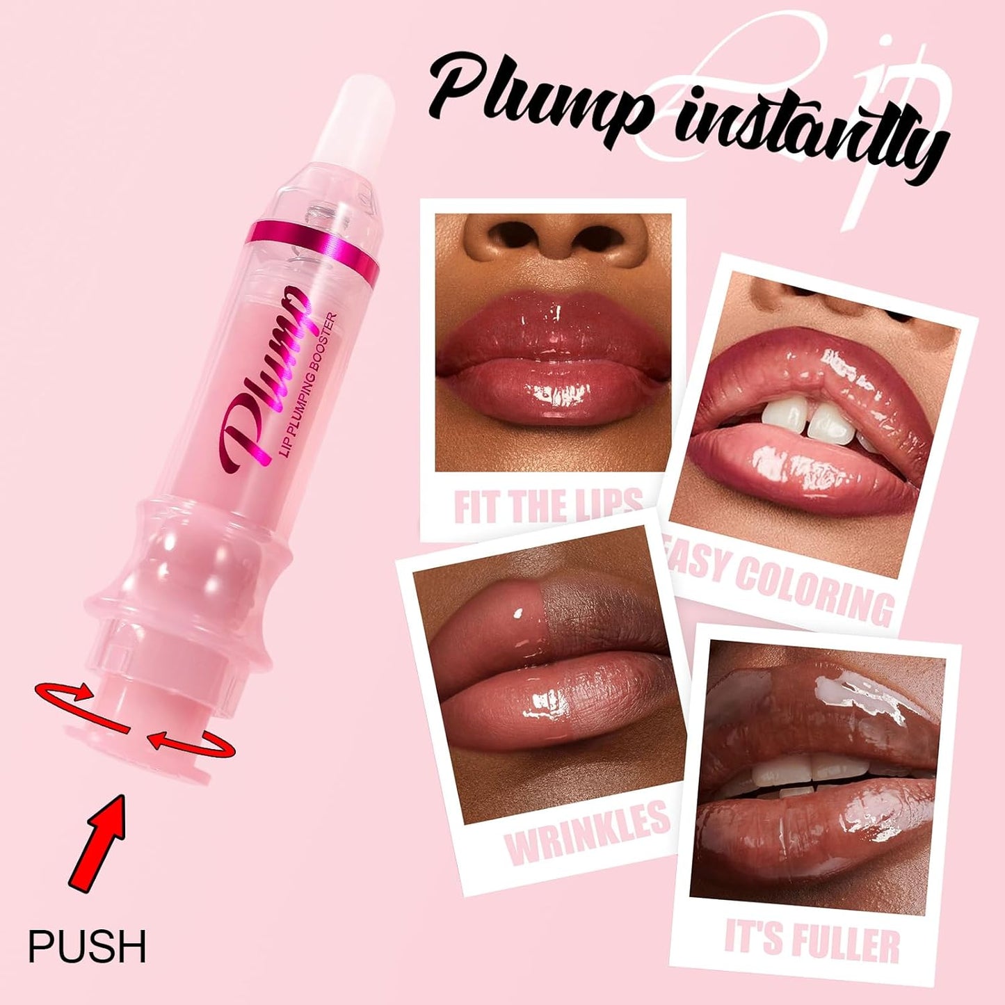 Erinde Lip Plumper Gloss, Natural Ginger Lip Plumping Booster, Ultra-Hydrating & Nourishing Plump Lip Plumper, Glossy Finish Fuller Lip Plumping Oil for Women Girls, G02