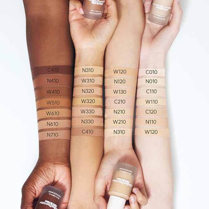 THE FACE SHOP Ink Lasting Liquid Foundation, Full Coverage, 72‑Hour Wear Semi‑Matte Finish, Makeup with Bakuchiol, W320 Honey, 0.84 Fl. Oz.