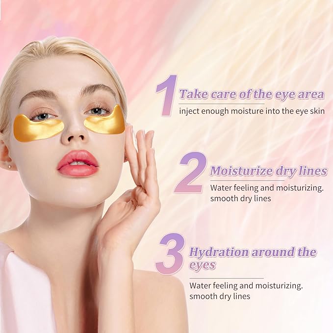 Premium Under Eye Patches, Gel Eye Patches Hydrating & Refresh for Puffy Eyes, Under Eye Bags & Dark Circles, Natural Collagen Eye Gels Pads, Crystal Anti-Aging Eye Mask (Light blue)