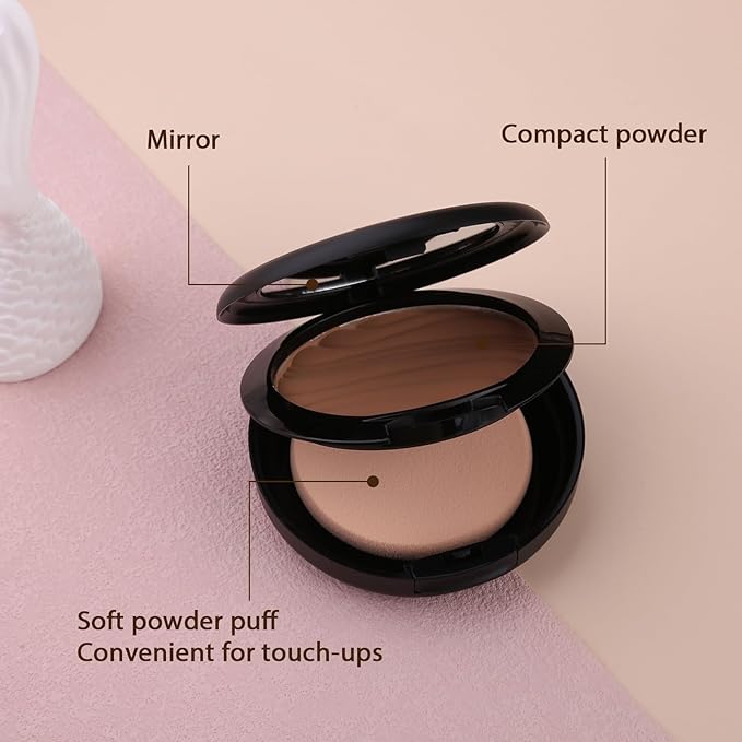 Pressed Face Powder, Flawless and Oil Control Pressed Setting Powder, Long Lasting Matte Finish 5# CARAMEL 05