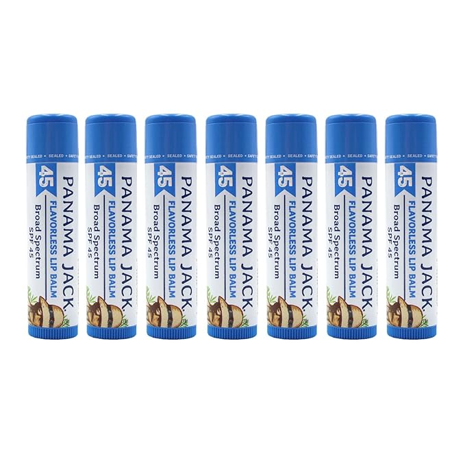 Panama Jack Sunscreen Lip Balm - SPF 45, Broad Spectrum UVA-UVB Sunscreen Protection, Prevents & Soothes Dry, Chapped Lips