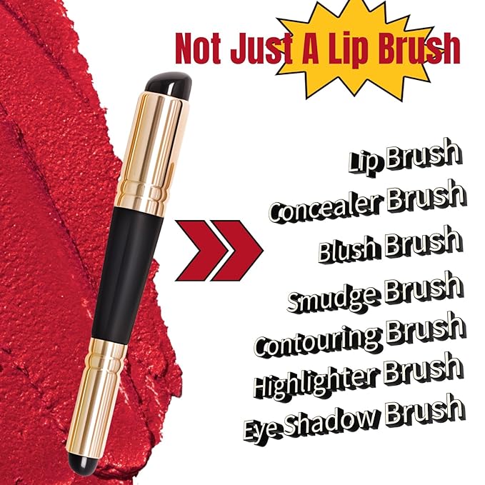 Dual Ended Silicone Lip Brush with Lid, Jelly-like Lip Makeup Brush, Versatile Makeup Applicator for Lips, Concealer, Contour, Blush, Bronzer, and Eyes, 1 count