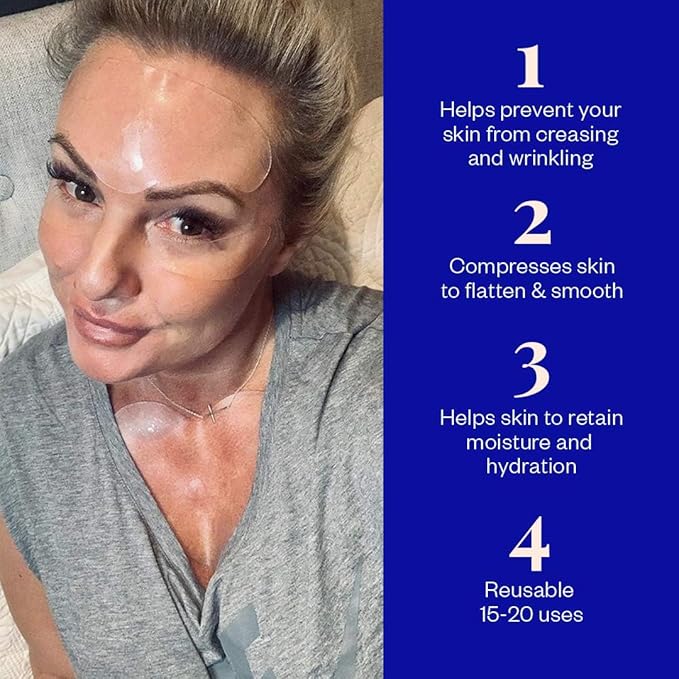 Wrinkles Schminkles Chest, Cleavage & Body Stretch Mark Wrinkle Patches | Reusable Hypoallergenic Pregnancy Safe Silicone Smoothing Pads to Prevent and Reduce Wrinkles & Stretch Marks | 2 Pack