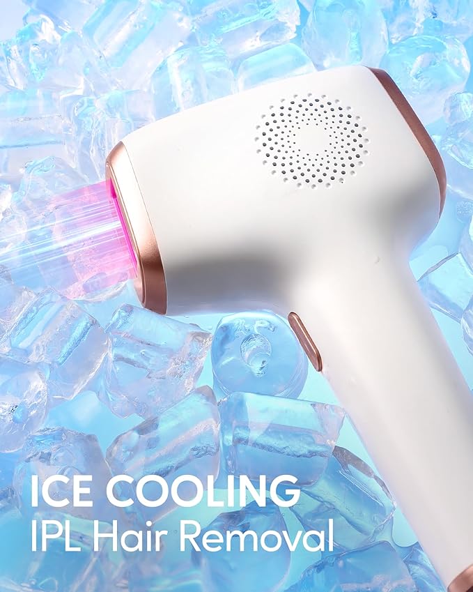 INNZA IPL Hair Removal with Ice Cooling Care Function for Women,Long-Lasting Results,999,999 Flashes Painless IPL Hair Remover, Hair Removal Device for Armpits Legs Arms Bikini Line