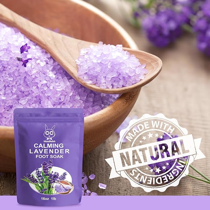 Foot Spa Bath Massager with Heat Bubbles and Vibration Massage and Jets, 16 OZ Calming Lavender Foot Soak Epsom Salt, MoodRelish Foot Soaker With Red Light, 22 Massage Rollers, Adjustable Temp -Purple