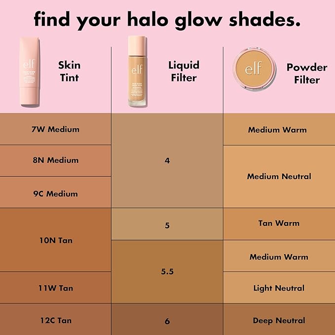 e.l.f. Halo Glow Skin Tint SPF 50, Tinted Moisturizer For Light, Buildable Coverage, Creates A Natural Glow, Vegan & Cruelty-Free, 11 Tan Warm