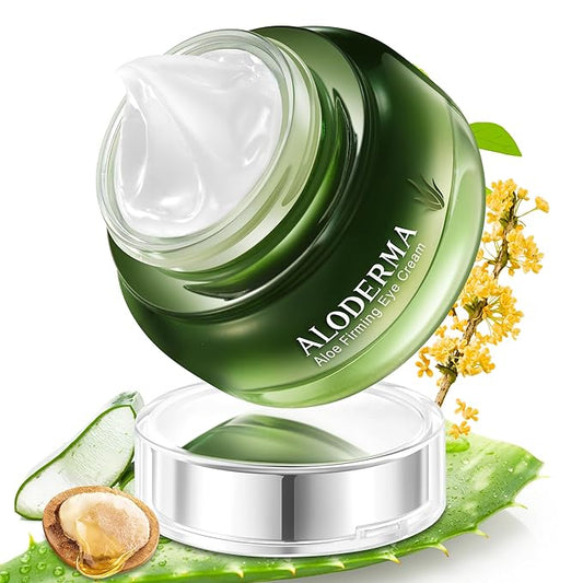 Aloderma Aloe Firming Eye Cream Made with 70% Organic Aloe Vera - Natural Daily Hydrating Eye Cream with Jojoba, Hyaluronic Acid, & Organic Aloe - Reduce Signs of Aging, Fine Lines & Wrinkles, 25g