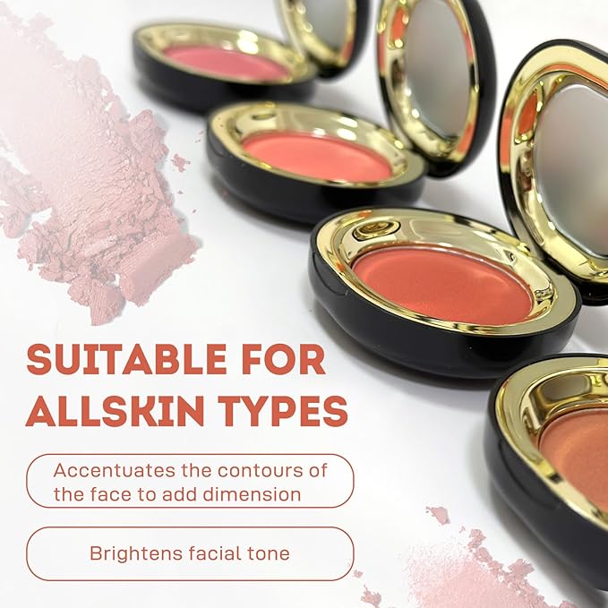 Face Blush for Cheeks Waterproof Smooth Creamy Formula, Matte Finish Buildable Lightweight Cream Blush Balm Create a Natural, Long Lasting Makeup Brightens Facial Radiance (Khaki)
