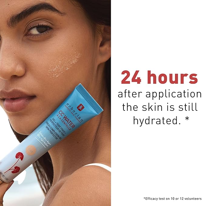 Erborian CC Water with Hyaluronic Acid, Doré - Ultra-Light Aqua Gel Color Corrector with Centella Asiatica & Hyaluronic Acid - Plump, Softer & Hydrated Skin - Korean Skincare Skin Perfector - 1.3 Oz