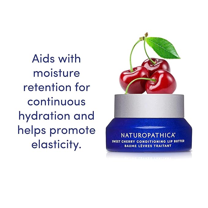 Naturopathica Sweet Cherry Conditioning Lip Butter, Natural Lip Treatment for Soft, Full Lips, 0.5 fl oz