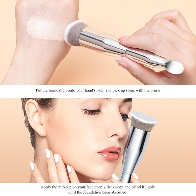 Foundation Makeup Spatula Mixing Makeup Palette Spatula Foundation Brush, Makeup Spatula and Palette Set, Spatula for Makeup Professional Makeup Tool(Foundation Bruh+Spatula+Palette)