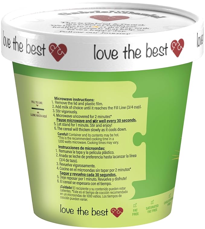 Gabriel & Daniel Creamy Rice Hot Cereal Cup – Non-GMO, Pure and Organic Gluten Free Cereal – Rich in Iron & Essential Nutrients for a Nourishing and Instant Breakfast – Quick & Easy Meal (Pack of 6)