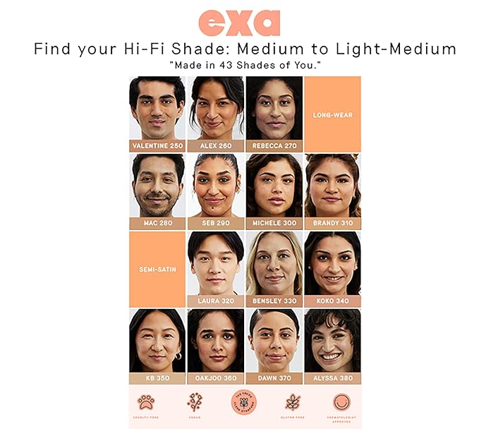 Exa Beauty - Natural High Fidelity Foundation | Clean, Vegan, Cruelty-Free Makeup (Joshua 520)