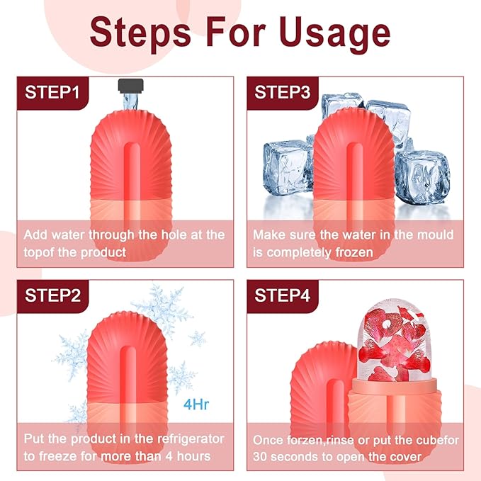 2Pcs Ice Face Roller, Reusable Silicone Mold Face Massage Eye Facial Beauty Skin Care Tools Apply Ice for Shrink Pores Anti Wrinkle Reduce Puffiness Improve Skin Elasticity, Seashell