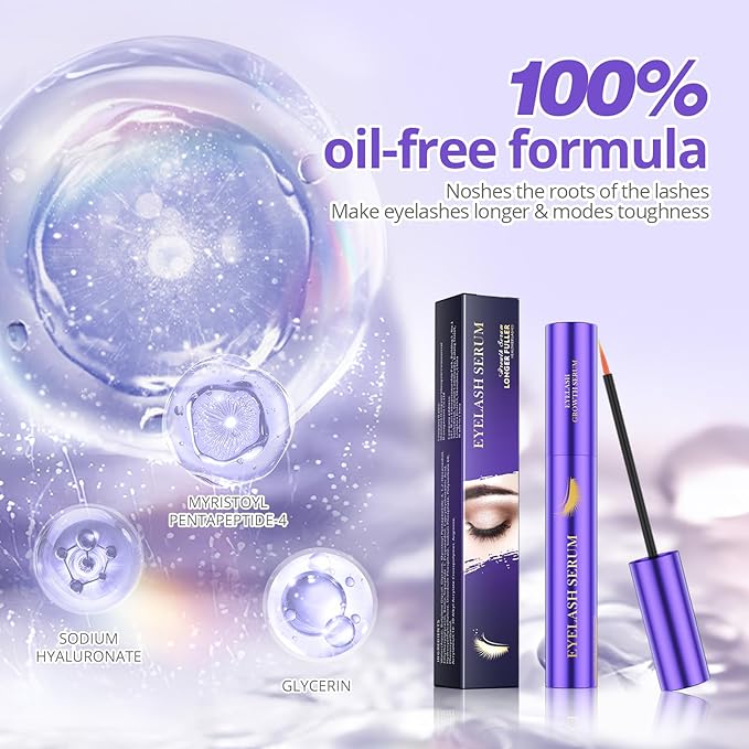 Lash Serum - 8ml Rapid Eyelash Growth Serum for Thickness, Stronger, Healthier Lashes & Brows - Vegan & Cruelty-Free
