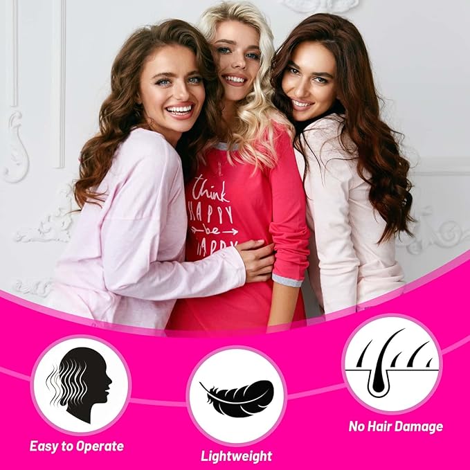 Acejoz Hair Rollers Set for Blowout Look, 38 Pcs Self Grip Hair Rollers with 4 Sizes, 12 Pcs Hair Clips, Comb, Storage Bag for Long, Medium, Short, Thick Hair Volume (Multicolor)