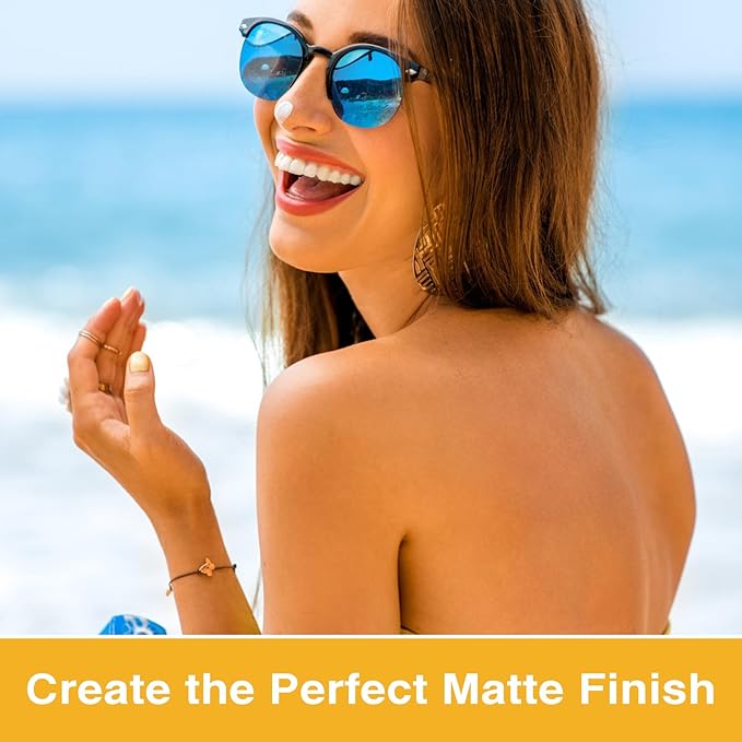 Mineral Sunscreen Setting Powder, SPF 50, Translucent Mineral Brush Powder, Long-Lasting Lightweight Breathable, Natural Matte Finish, Oil Control for All Skin Types