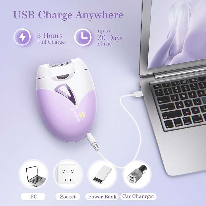 Epilators, 2-Speed Painless Smooth Glide Epilator for Women, Cordless Rechargeable Facial Hair Removal Epilator, Hair Removal Device for Women's Face Legs Bikini Area Arms Legs
