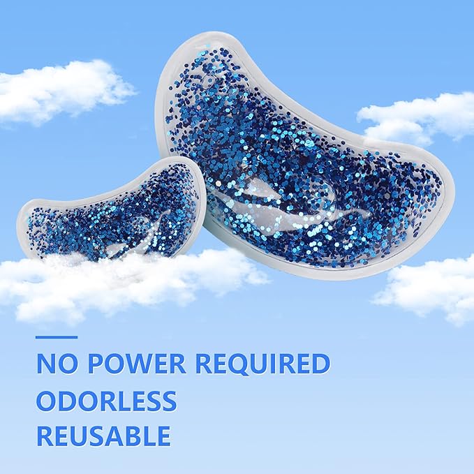 Eye Gel Ice Pack, Reusable Gel Eye, Eye Cooling Pad Hot Cold Eye Patch, Under Eye Patches to Relieve Tired Eyes, Dark Circles(Blue)