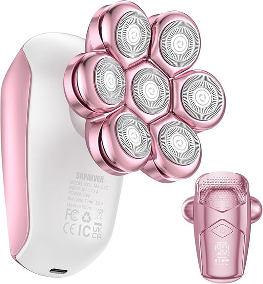 Electric Razors for Women Legs: Rechargeable Body Shaver - Waterproof Wet Dry Hair Remover - Trimmer for Lady Face Underarms Pubic
