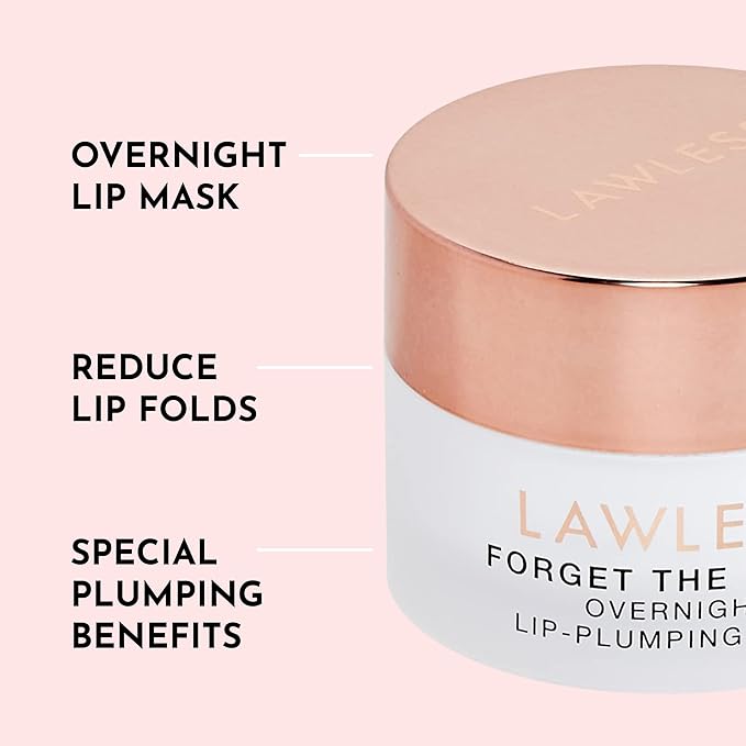 LAWLESS Forget the Filler Lip Mask - Candy Apple - Premium Overnight Lip Plumping Treatment with Natural Ingredients Designed to Plump, Hydrate, and Smooth Lips - 0.28 oz