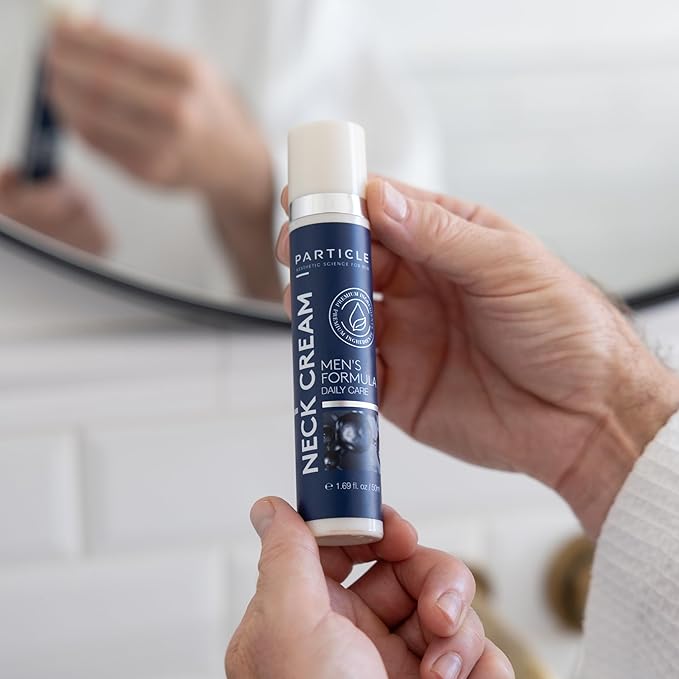 Particle Neck Cream for Men - Firming Cream, Lift and Moisturize The | Use on Saggy Skin or Turkey Anti Aging Triple Action with Collagen, Hyaluronic Acid, Retinol, 1 pack, 1.7 Fl Oz