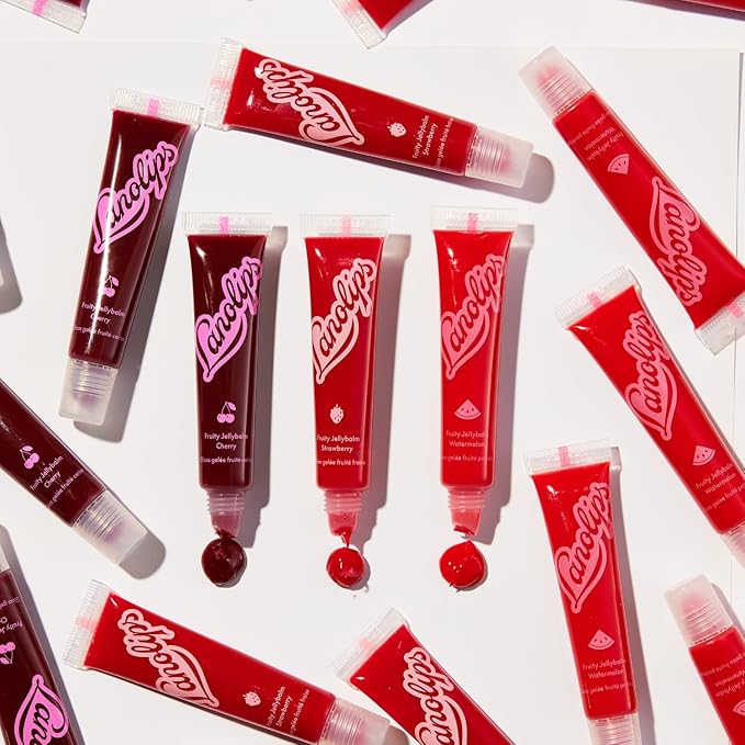 Lanolips Fruity Jellybalm, Strawberry - Tinted Lip Balm to Deepen, Brighten & Enhance - Moisturizing Lanolin Lip Balm & Lip Gloss for Everyday Lip Care (10g / 0.35oz)
