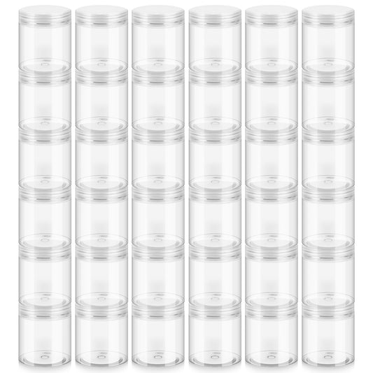 36 Pack 8oz Household Plastic Jars with Lids, BPA Free, Reusable, Refillable Transparent Cosmetic Containers for Bath Salts, Cosmetics, Powders, Beauty Product and Small Accessories, White