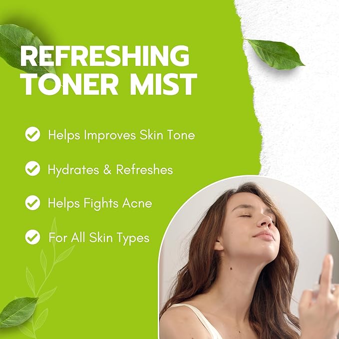 Green Tea Matcha Facial Toner with Rose Petal, Refreshing, and Soothing Face Toner, with Rose Oil, Aloe Vera,120ml