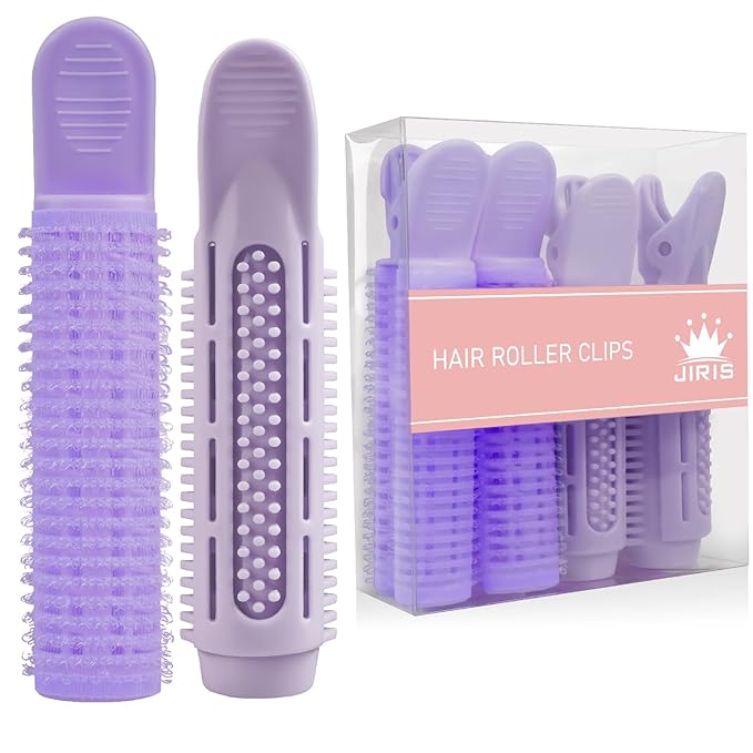 4PCS Volumizing Hair Clips for Root Lift & Volume - Instant Bangs Roller Clips for Effortless Curls & Lift - Velcro Rollers For Hair - Hair Rollers For Women - Purple