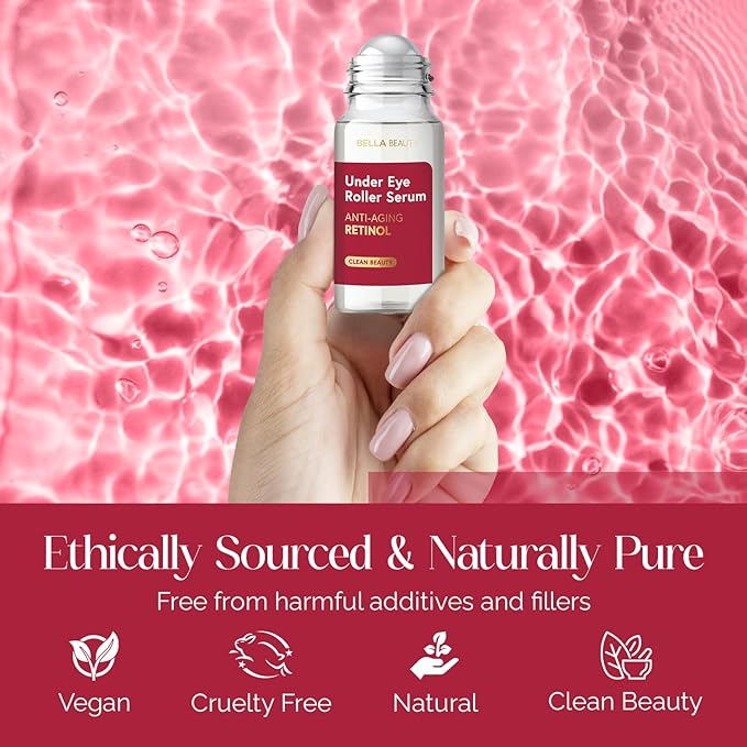 Eye Roller Serum with Retinol & Vitamin B5 - Hydrating & Soothing Under Eye Serum for Dark Circles and Puffiness & Fine Lines - Anti Aging Korean Skin Care - 1.69 Fl Oz./50ml