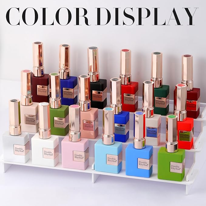 Double Rhythm Gel Polish Translucent Sheer Neutral Natural Light Milky Same Color Same Bottle 15ML Jelly Polish Art DIY at Home (Milky Pink Glitter-A1379)