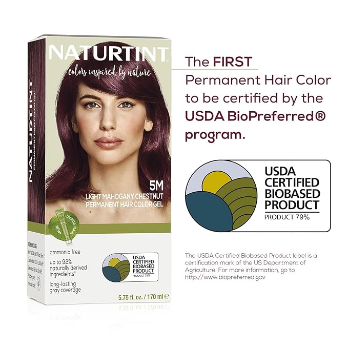 Naturtint 5M Light Mahogany Chestnut Permanent Hair Color (Pack of 6), Ammonia Free, Vegan, Cruelty Free, up to 100% Gray Coverage, Long Lasting Results (Packaging may vary)