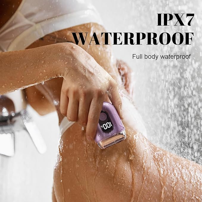 Cordless Electric Shaver for Women: Mini Electric Razors with LED Display - Rechargeable Bikini Trimmer - IPX7 Waterproof Wet Dry Face Razor with 3 Blade Heads Floating Head