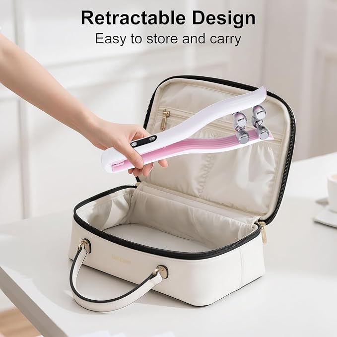 2025 Multi-Functional Face Lifting Device, V Roller Face Lift, Tightening, Skin Care, Double-Sided Roller Design, Type-C Fast Charging, Portable Beauty Device with 3 Adjustable Settings (White)