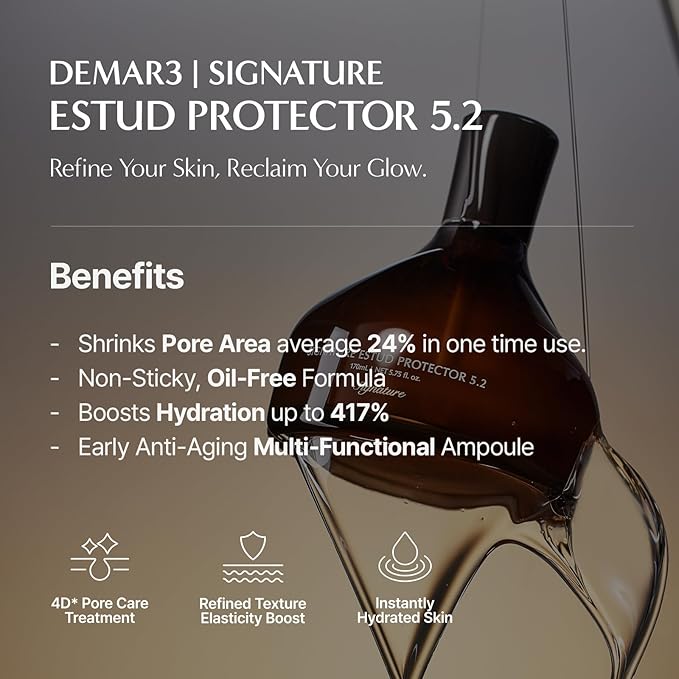 Signature ESTUD Protector - Face serum Pore minimizer Niacinamide Serum (2%), 1.69 fl oz, Pore care Serum for Face, Even Skin Tone, Korean Skin care Glass Skin, Centella Asiatica Pore Ampoule