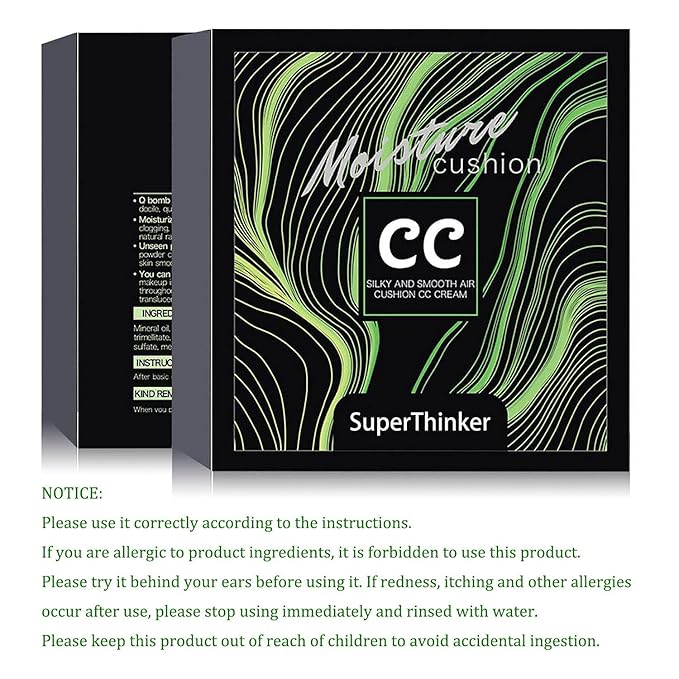 Air Cushion CC Cream Mushroom Head Cushion Foundation, BB Cream Face Makeup for Mature Skin Moisturizing Concealer Brighten Long-Lasting, Even Skin Tone for All Skin Types (Ivory)