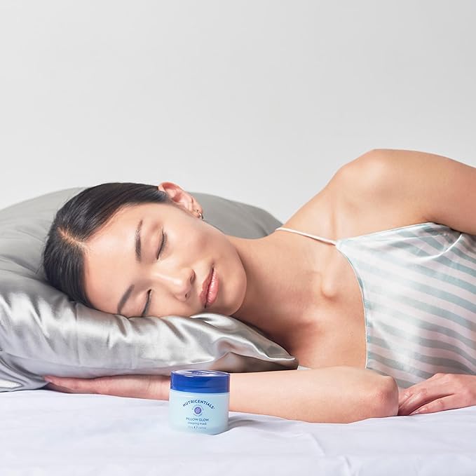 NuSkin NUTRICENTIALS Pillow Glow Sleeping Mask | Overnight Hydration | Bioadaptive Botanical Complex | Red Algae | Apple Extract | Deep Sea Water | Skin Glowing & Pore Minimizing | 2.5 Fl Oz | 2 Pack