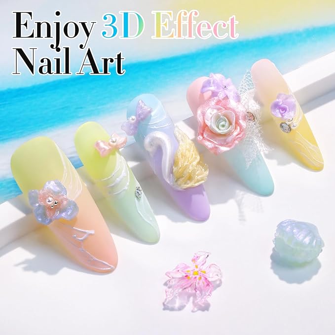 Double Rhythm 3D Nail Gel Pearl Solid Sculpting for Nail Art Non-Sticky Hard for Building Carving Molding Extension Soak Off UV/LED Salon Home DIY 0.5 Oz (Blue-Silk 09)