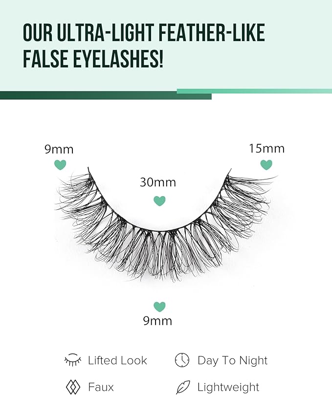 Short Eyelashes Natural Look Wispy Mink Lashes Thick False Eyelashes Small Eye Lashes Pack Fluffy Strip Lashes 7 Pairs
