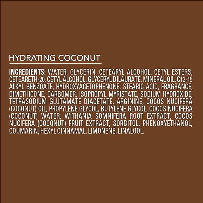 Jergens Hydrating Coconut Body Lotion, Hand and Body Moisturizer, Infused with Coconut Oil, Hydrates Dry Skin Instantly, Dermatologist Tested, 16.8 oz