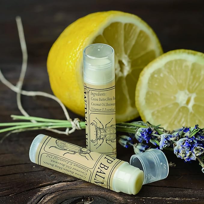 CRASPIRE Lip Balm Labels 80pcs Homemade Lip Balm Labels 2” Clear Lip Balm Labels for Tubes Printable Waterproof Lip Balm Stickers Labels for Lip Balm Handcream Candle Container（Insect-Brown）