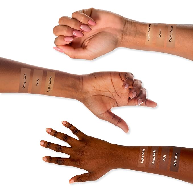 LUMINESS Silk Airbrush Spray Foundation & Buffing Brush Kit – Full Coverage Foundation & Dual-Sided Buffing Brush - Buildable Coverage, Anti-Aging Formula Hydrates & Moisturizes (Shade - Rich Dark)