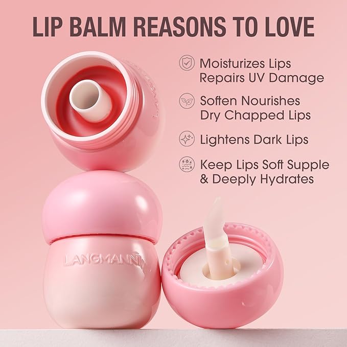 Glow Lip Balm Plumping Moisturizing Lip Balm Glossy Lip Gloss, Day & Night Lip Repair Hydrating Lip Mask Lip Oil Nourishing Lip Care Not Sticky Vegan Tinted Lip Balm Jelly Lipstick(2# WATERMELON RED)