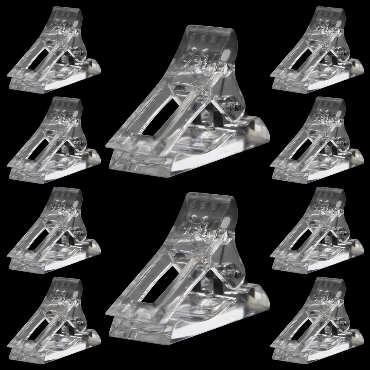 10 Pcs Nail Tips Clip for Quick Building Extension Nail Mold & Nail Tips,Plastic Transparent Dual Nail Form Extension Clip Builder DIY Manicure Nail Art Tool(Nail Clip)