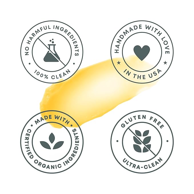 Organic Lip Balm With Coconut Oil | Handmade In the USA | Pure Unscented 4-Pack | Natural Lip Balm | Coconut Oil Lip Balm for Dry & Cracked Lips | Beeswax Lip Balm | 4 Lip Balm Pack