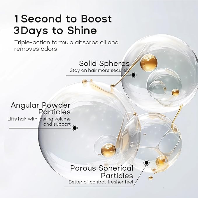 Dry Shampoo for Women, Travel Size Dry Shampoo Spray for Dark Hair Leaves No White Residue, Absorb Oils, Volumizing & Refresh Hair for 72 Hours, 2.03 Fl Oz