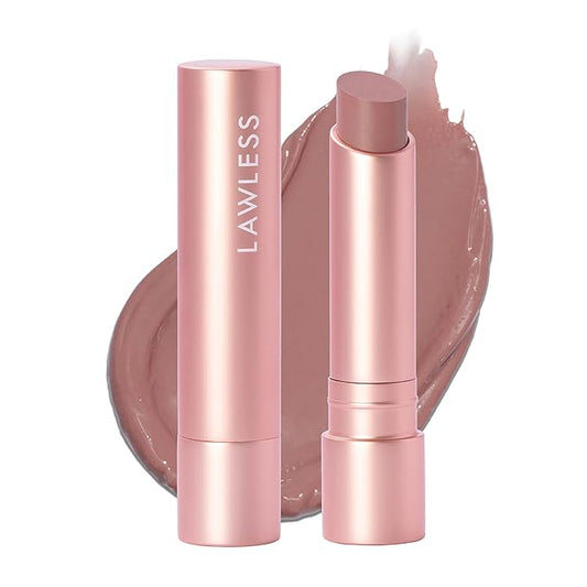 LAWLESS Forget the Filler Lip Plumping Line Smoothing Tinted Balm, Whisper, Pink, 0.09 Ounce
