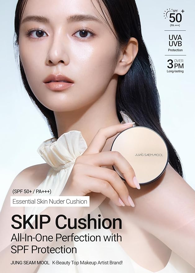 [JUNGSAEMMOOL OFFICIAL] Essential Skin Nuder Cushion (08 Medium Deep) | Refill Included | Natural Finish | SPF50 Broad Spectrum | Makeup Artist Brand