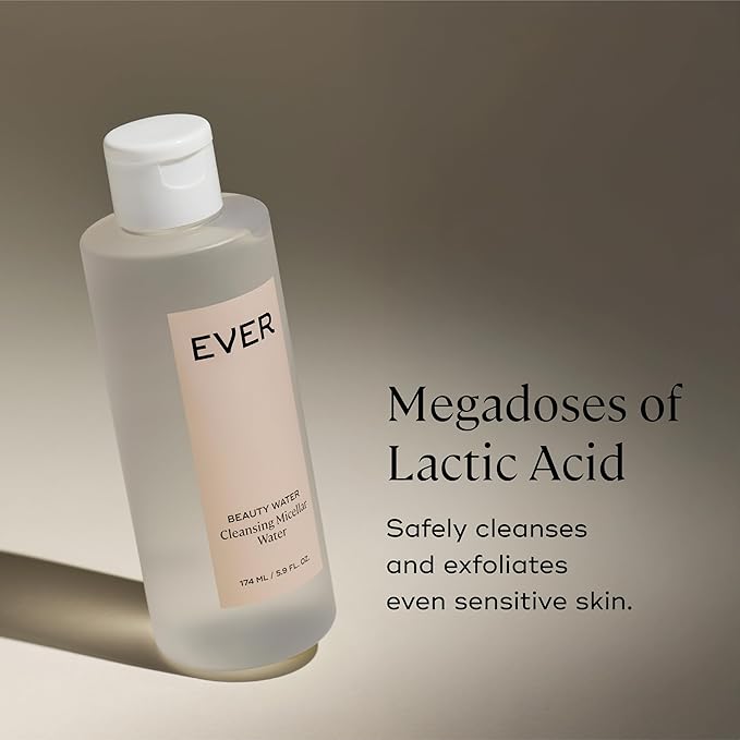 EVER Beauty Water - Cleansing Micellar Water, Eye Makeup Remover, Rose Water Cleanser, Sensitive Skin Water Makeup Remover